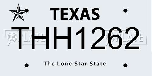 THH1262 Texas License Plate