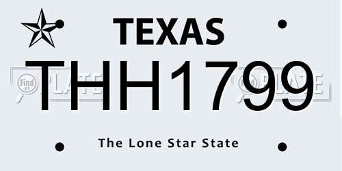 THH1799 Texas License Plate