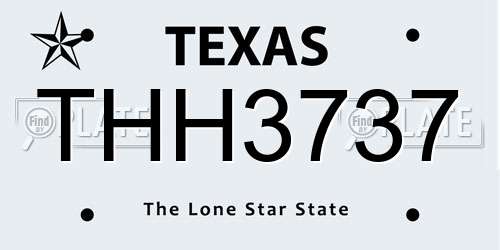 THH3737 Texas License Plate