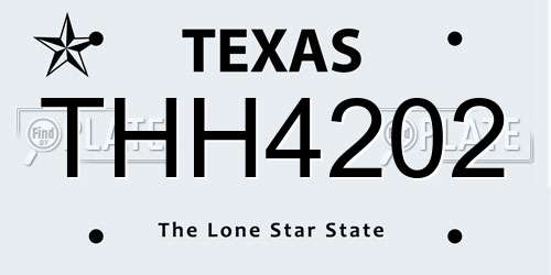 THH4202 Texas License Plate