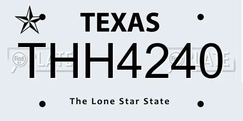 THH4240 Texas License Plate