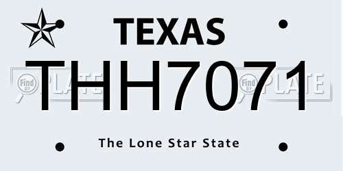 THH7071 Texas License Plate