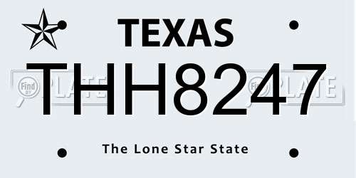 THH8247 Texas License Plate