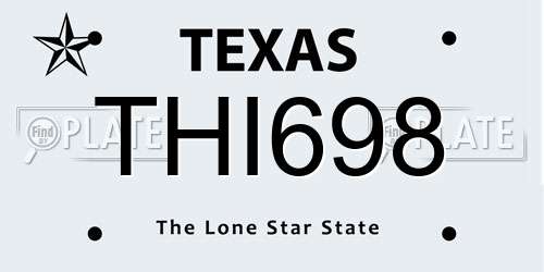 THI698 Texas License Plate