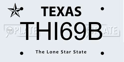 THI69B Texas License Plate