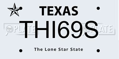 THI69S Texas License Plate