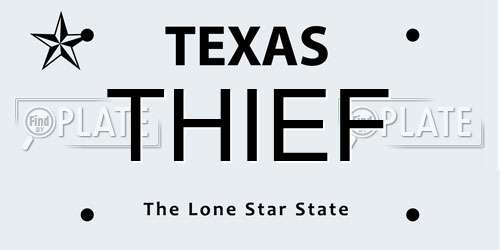 THIEF Texas License Plate