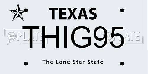 THIG95 Texas License Plate