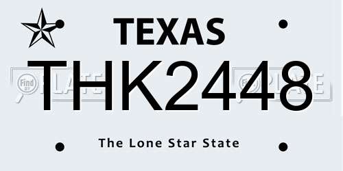 THK2448 Texas License Plate