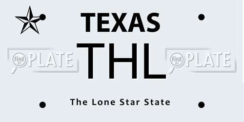 THL Texas License Plate