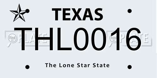 THL0016 Texas License Plate