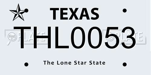 THL0053 Texas License Plate