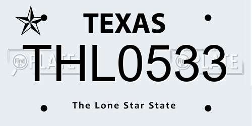 THL0533 Texas License Plate