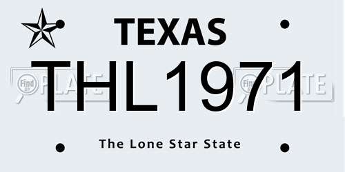 THL1971 Texas License Plate