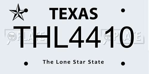 THL4410 Texas License Plate