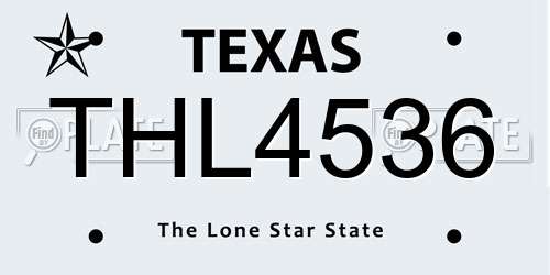 THL4536 Texas License Plate