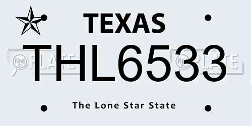 THL6533 Texas License Plate