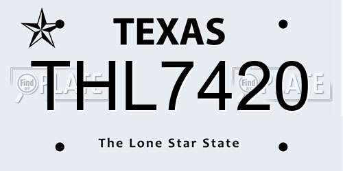 THL7420 Texas License Plate