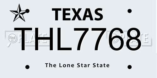 THL7768 Texas License Plate