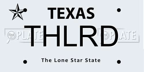 THLRD Texas License Plate