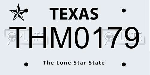 THM0179 Texas License Plate