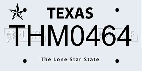 THM0464 Texas License Plate
