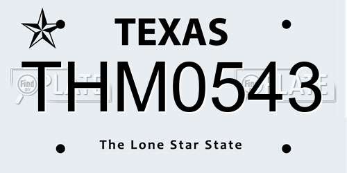 THM0543 Texas License Plate