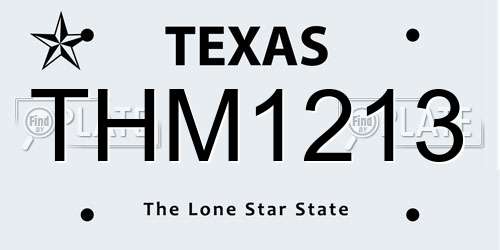 THM1213 Texas License Plate