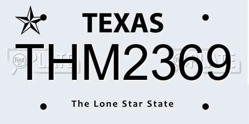 THM2369 Texas License Plate