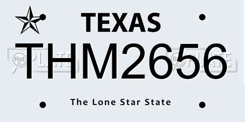 THM2656 Texas License Plate