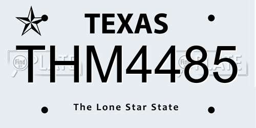 THM4485 Texas License Plate
