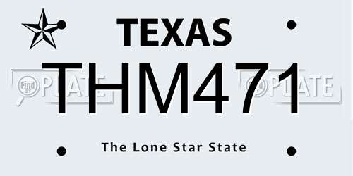 THM471 Texas License Plate