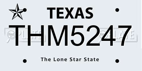 THM5247 Texas License Plate