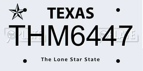 THM6447 Texas License Plate