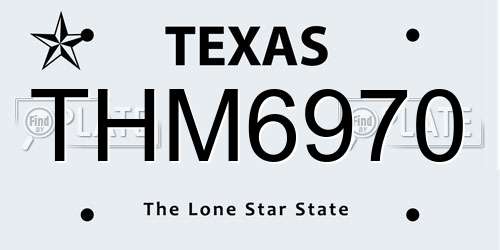 THM6970 Texas License Plate