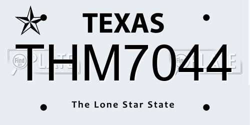THM7044 Texas License Plate