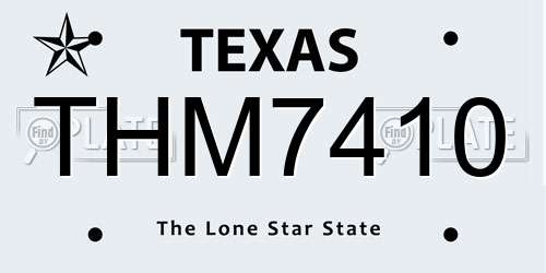 THM7410 Texas License Plate