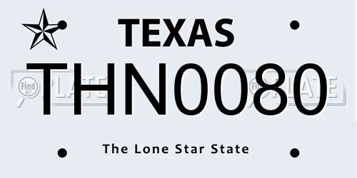 THN0080 Texas License Plate