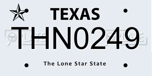 THN0249 Texas License Plate