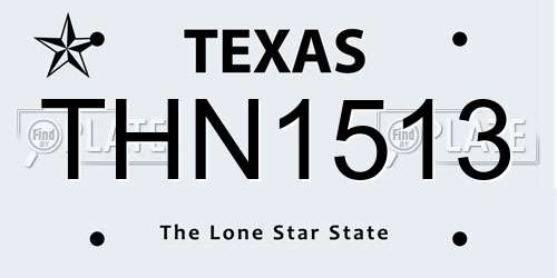 THN1513 Texas License Plate