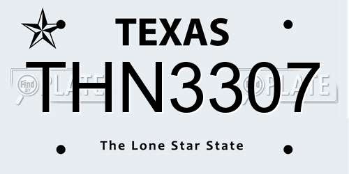 THN3307 Texas License Plate