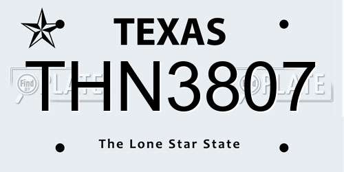 THN3807 Texas License Plate