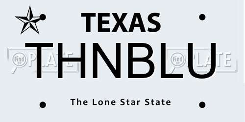 THNBLU Texas License Plate