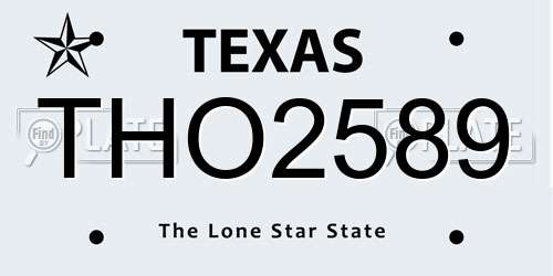 THO2589 Texas License Plate