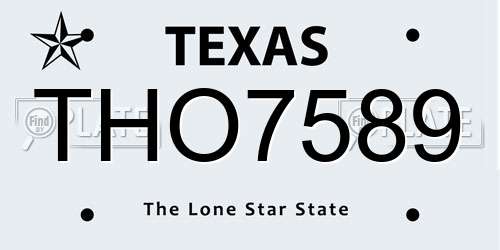 THO7589 Texas License Plate