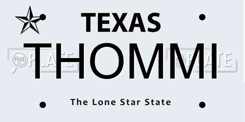 THOMMI Texas License Plate