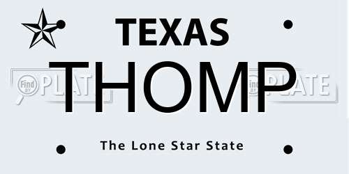 THOMP Texas License Plate