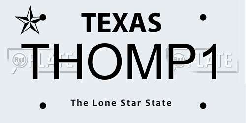THOMP1 Texas License Plate
