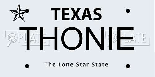 THONIE Texas License Plate