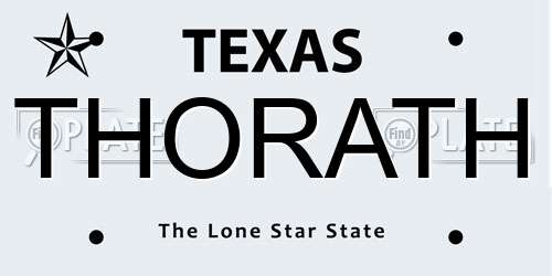 THORATH Texas License Plate